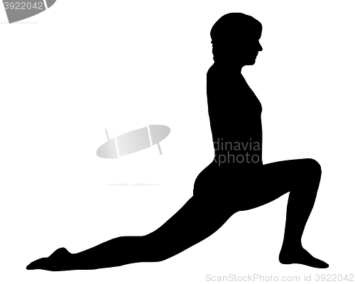 Image of Silhouette of woman doing yoga