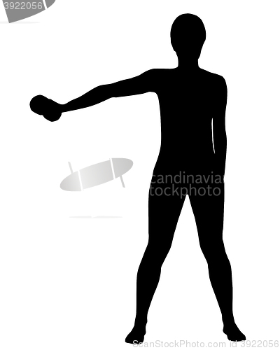 Image of Silhouette of woman doing exercises