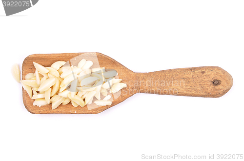 Image of Almond slivers on shovel