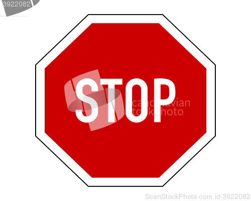 Image of Stop sign on white background