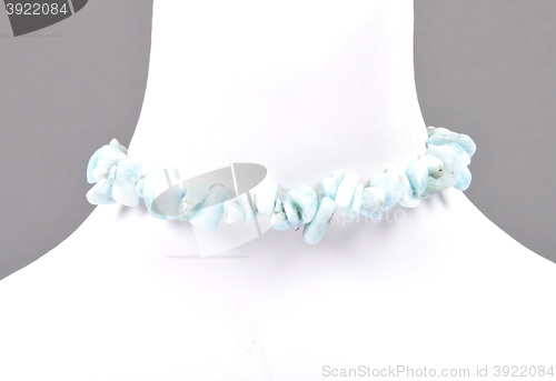 Image of Splintered larimar chain on bust