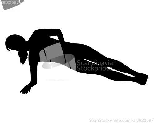 Image of Silhouette of woman doing exercises