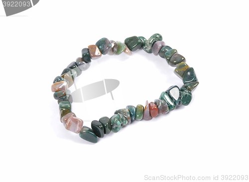 Image of Splintered moss agate chain on white background