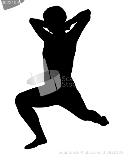 Image of Silhouette of woman doing yoga