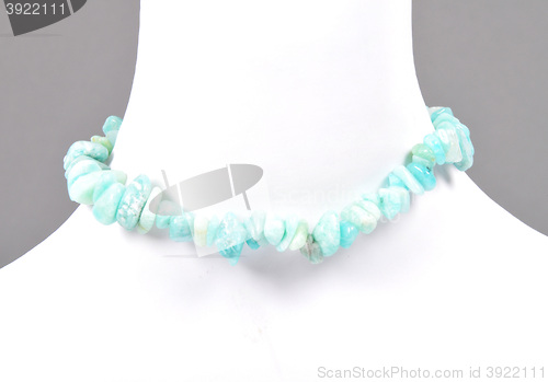 Image of Splintered amazonite chain on bust