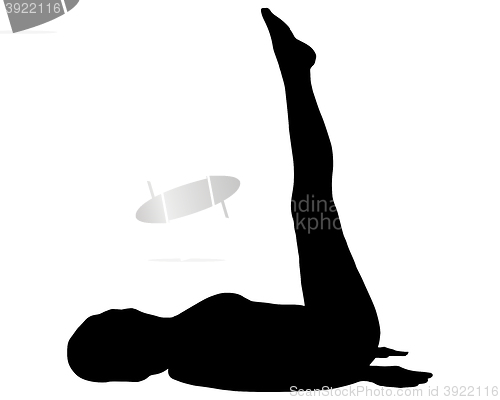 Image of Silhouette of woman doing yoga