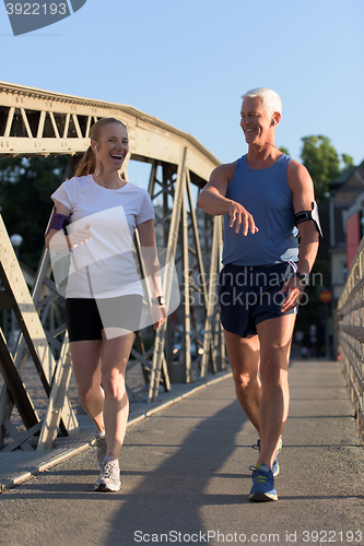 Image of congratulate and happy to finish morning workout