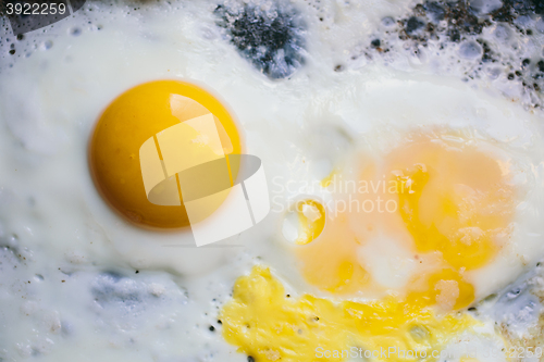 Image of fried eggs in a pan