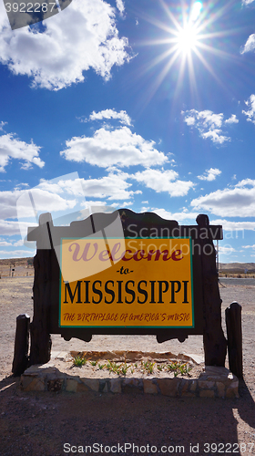 Image of Welcome to Mississippi road sign