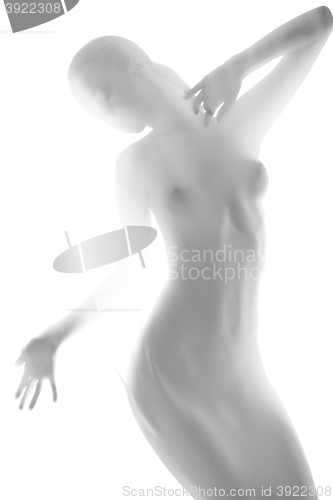 Image of Silhouette of young sexy woman on white background. 