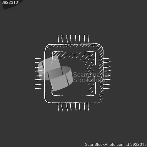 Image of CPU. Drawn in chalk icon.