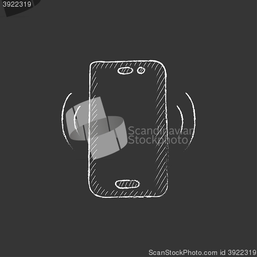 Image of Vibrating phone. Drawn in chalk icon.