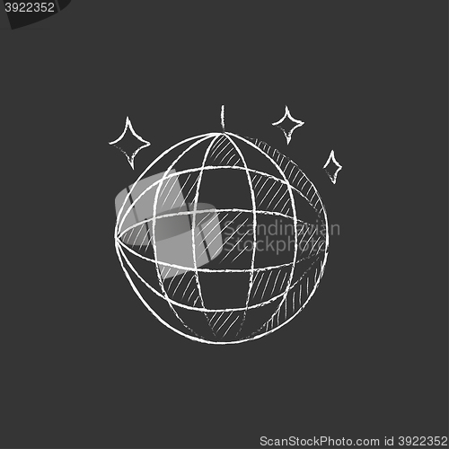 Image of Disco ball. Drawn in chalk icon.