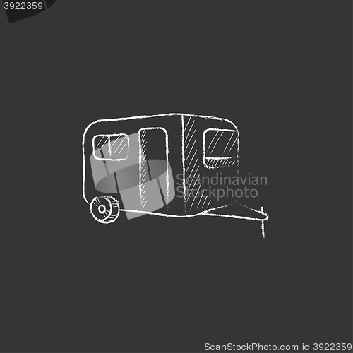 Image of Caravan. Drawn in chalk icon.