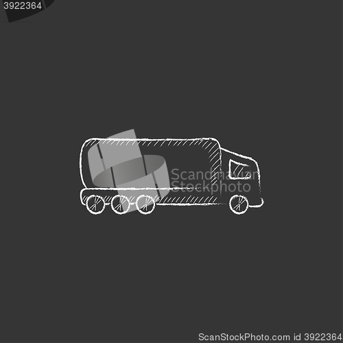 Image of Delivery truck. Drawn in chalk icon.