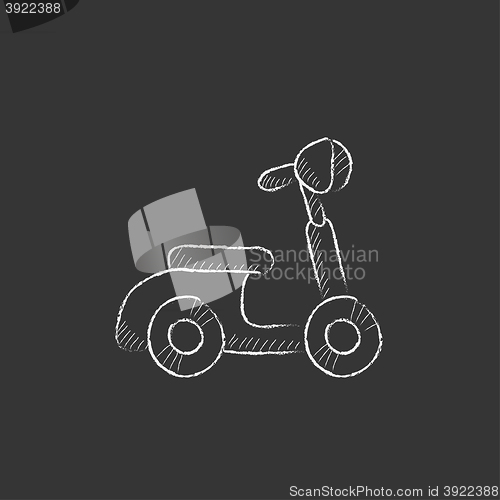 Image of Scooter. Drawn in chalk icon.