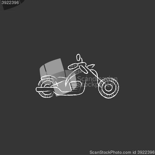 Image of Motorcycle. Drawn in chalk icon.