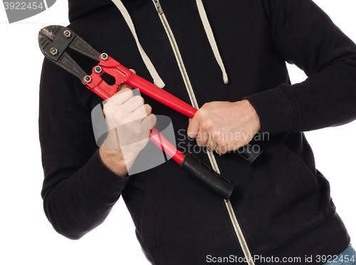 Image of Robber with red bolt cutters