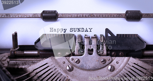 Image of Vintage typewriter close-up - Happy Sunday