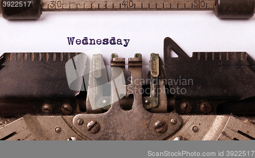 Image of Wednesday typography on a vintage typewriter