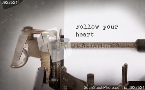 Image of Vintage typewriter - Follow your Heart message