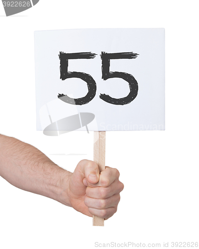 Image of Sign with a number, 55