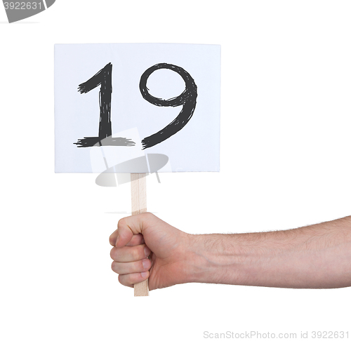 Image of Sign with a number, 19