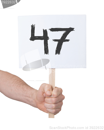 Image of Sign with a number, 47