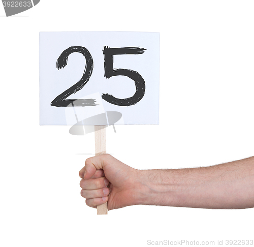 Image of Sign with a number, 25