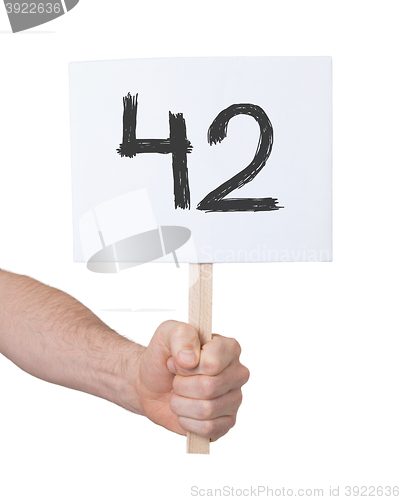 Image of Sign with a number, 42