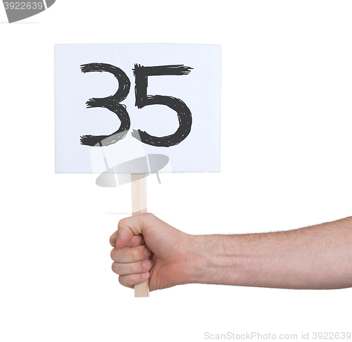 Image of Sign with a number, 35