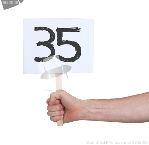 Image of Sign with a number, 35