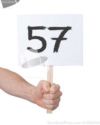 Image of Sign with a number, 57