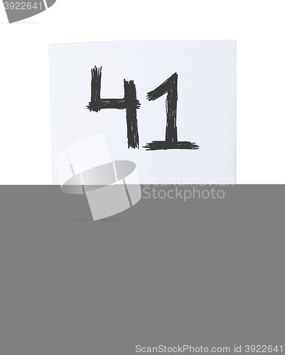 Image of Sign with a number, 41