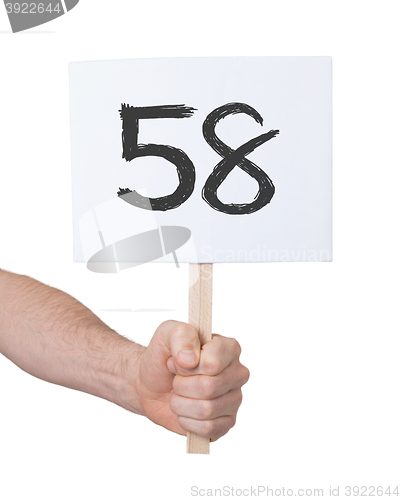 Image of Sign with a number, 58