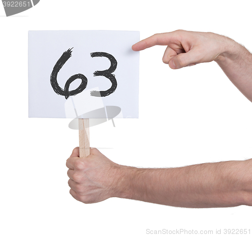 Image of Sign with a number, 63