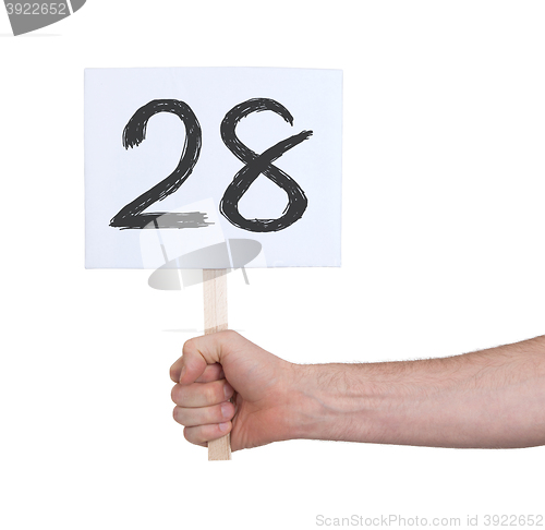 Image of Sign with a number, 28