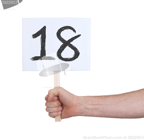 Image of Sign with a number, 18