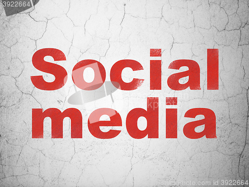 Image of Social media concept: Social Media on wall background