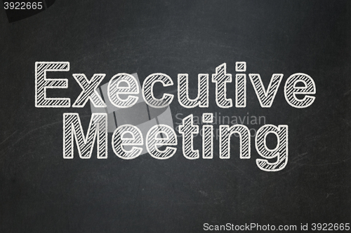 Image of Business concept: Executive Meeting on chalkboard background