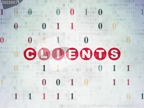 Image of Business concept: Clients on Digital Data Paper background