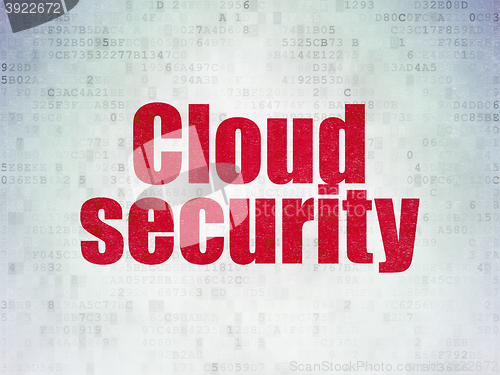 Image of Cloud networking concept: Cloud Security on Digital Data Paper b