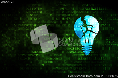 Image of Finance concept: Light Bulb on digital background