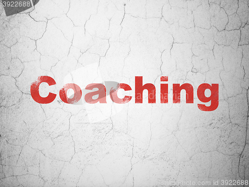 Image of Education concept: Coaching on wall background