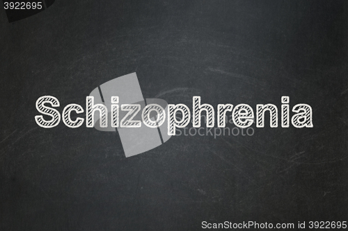 Image of Healthcare concept: Schizophrenia on chalkboard background