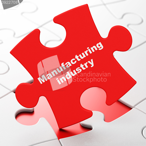 Image of Manufacuring concept: Manufacturing Industry on puzzle background