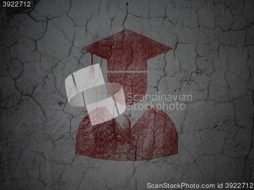 Image of Studying concept: Student on grunge wall background