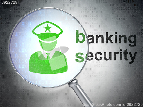 Image of Safety concept: Police and Banking Security with optical glass