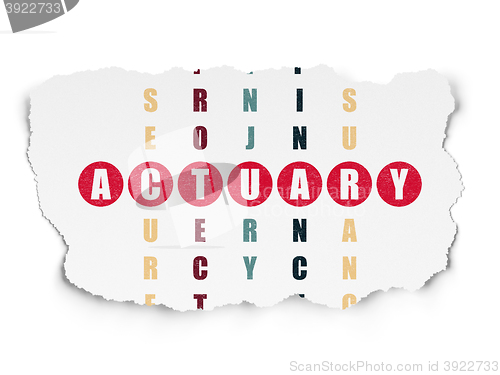 Image of Insurance concept: Actuary in Crossword Puzzle