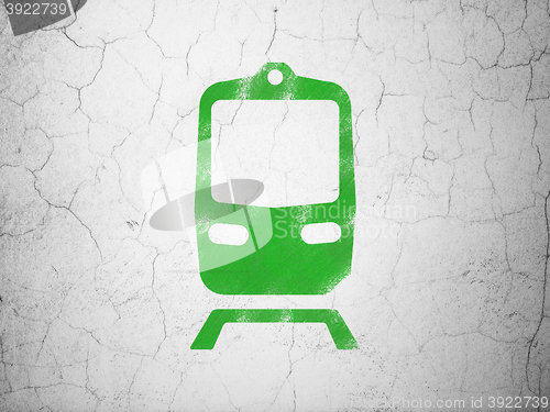 Image of Travel concept: Train on wall background